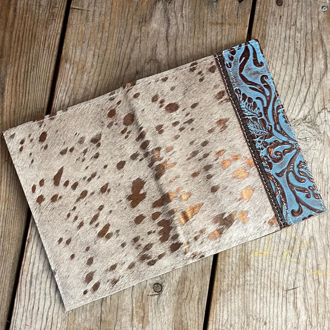 046 Small Notepad Cover - Rosegold Acid w/ Blue Bonnet Tool