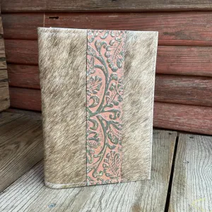 068 Small Notepad Cover - Brindle w/ Grapefruit Tool