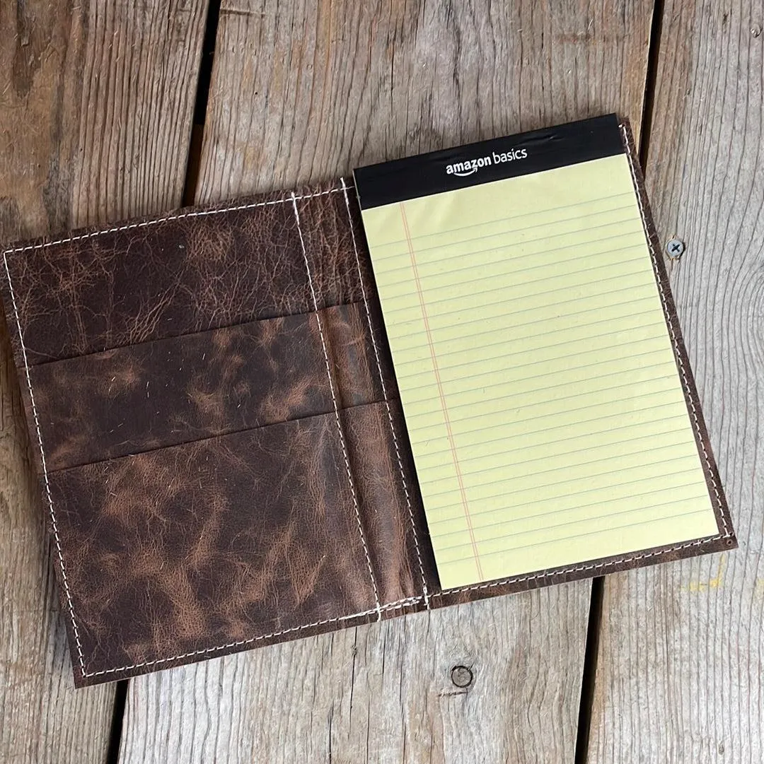068 Small Notepad Cover - Brindle w/ Grapefruit Tool