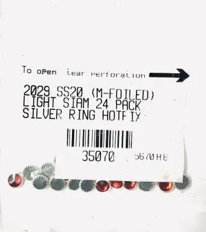 1 Unopened Package of 24 SS20 M-Foiled Light Siam Hotfix Crystals