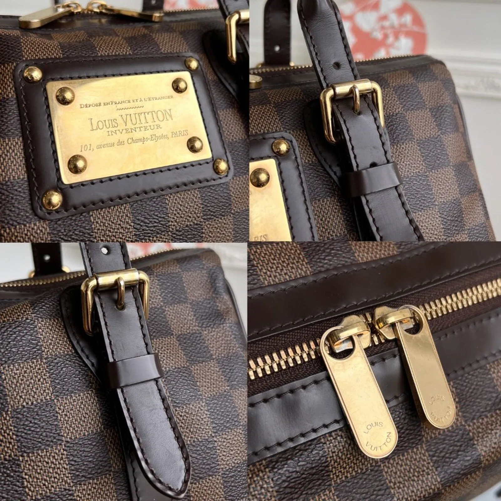 100% Authentic Louis Vuitton Berkeley Damier Ebene Satchel Handbag FL3089