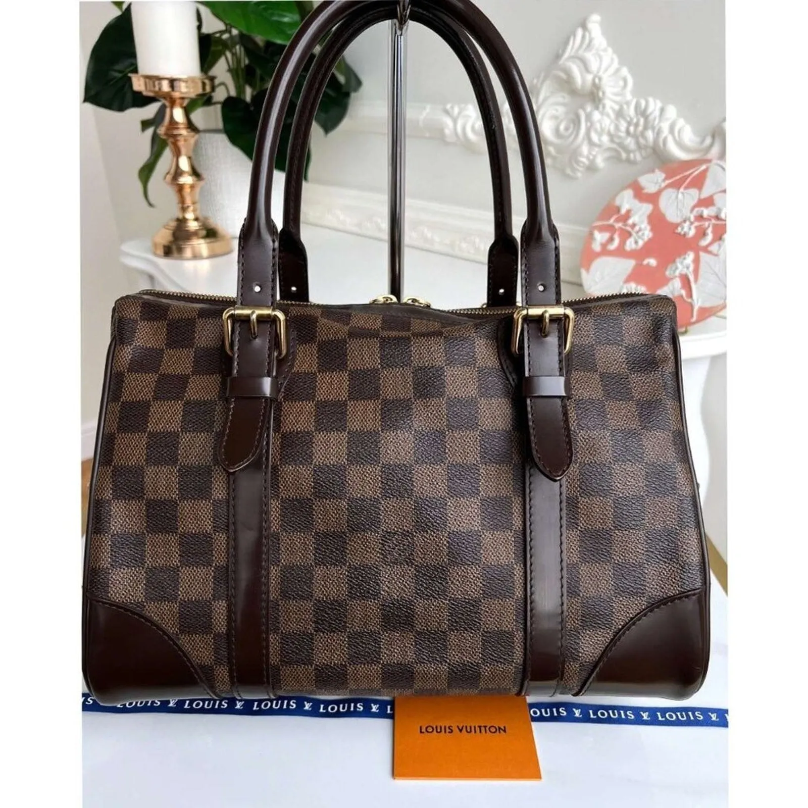 100% Authentic Louis Vuitton Berkeley Damier Ebene Satchel Handbag FL3089