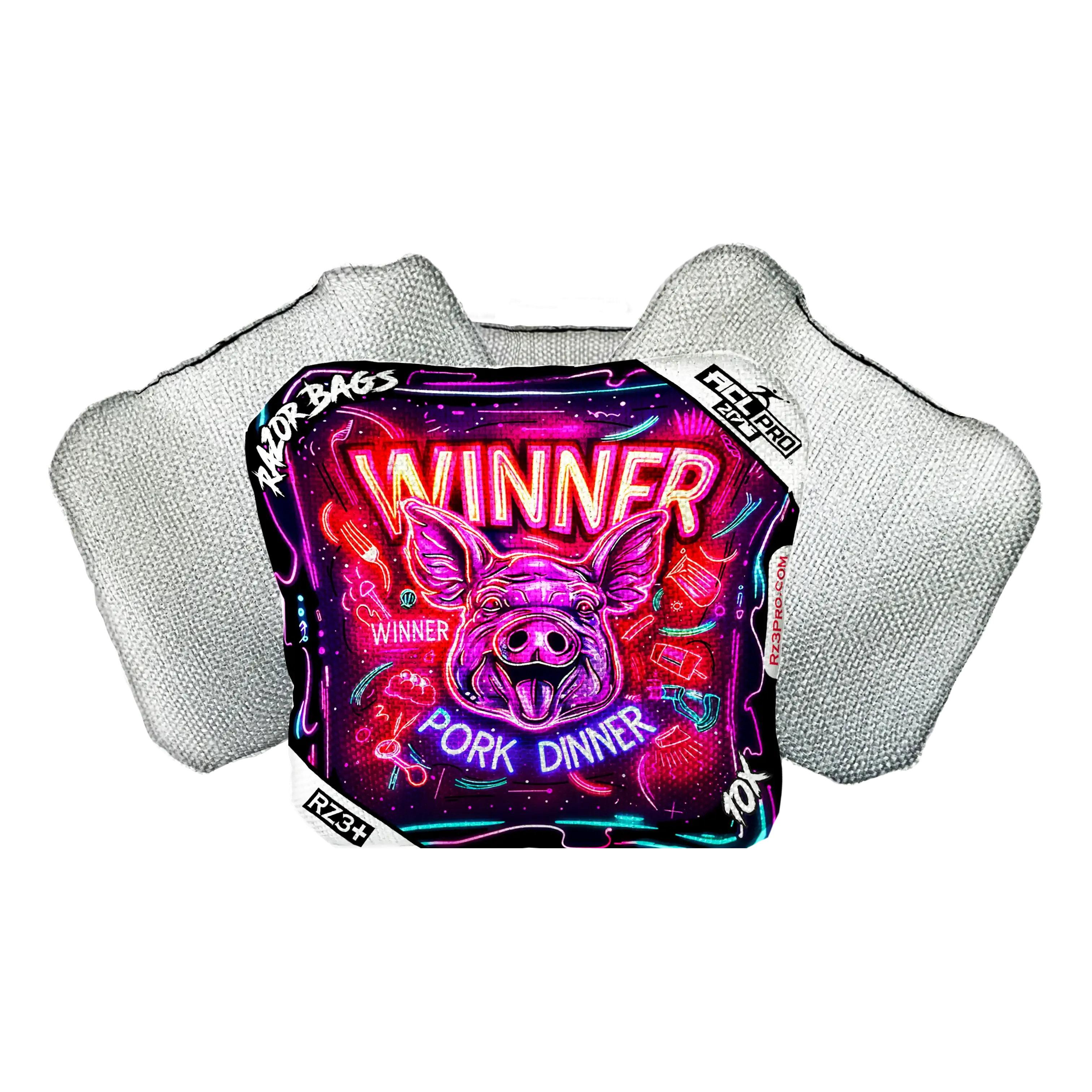 10X | Winner Winner Pork Dinner | ACL PRO Razor Cornhole Bags