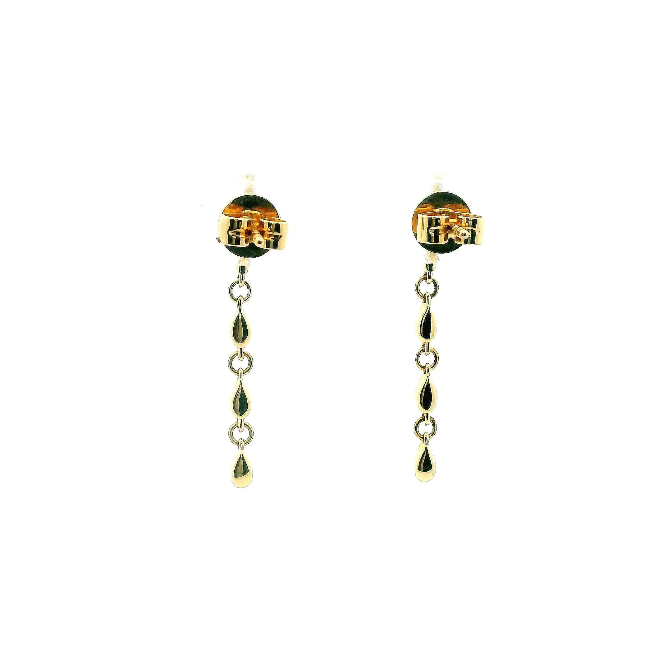 14K Yellow Gold 0.20cttw. Diamond Multi Link Dangle Stud Earrings