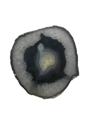 1/4" Thick Agate Serving Plate with Silver Trim