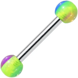 16 Gauge Pink Green Blue Acrylic Glitter Barbell Eyebrow Ring 5/16