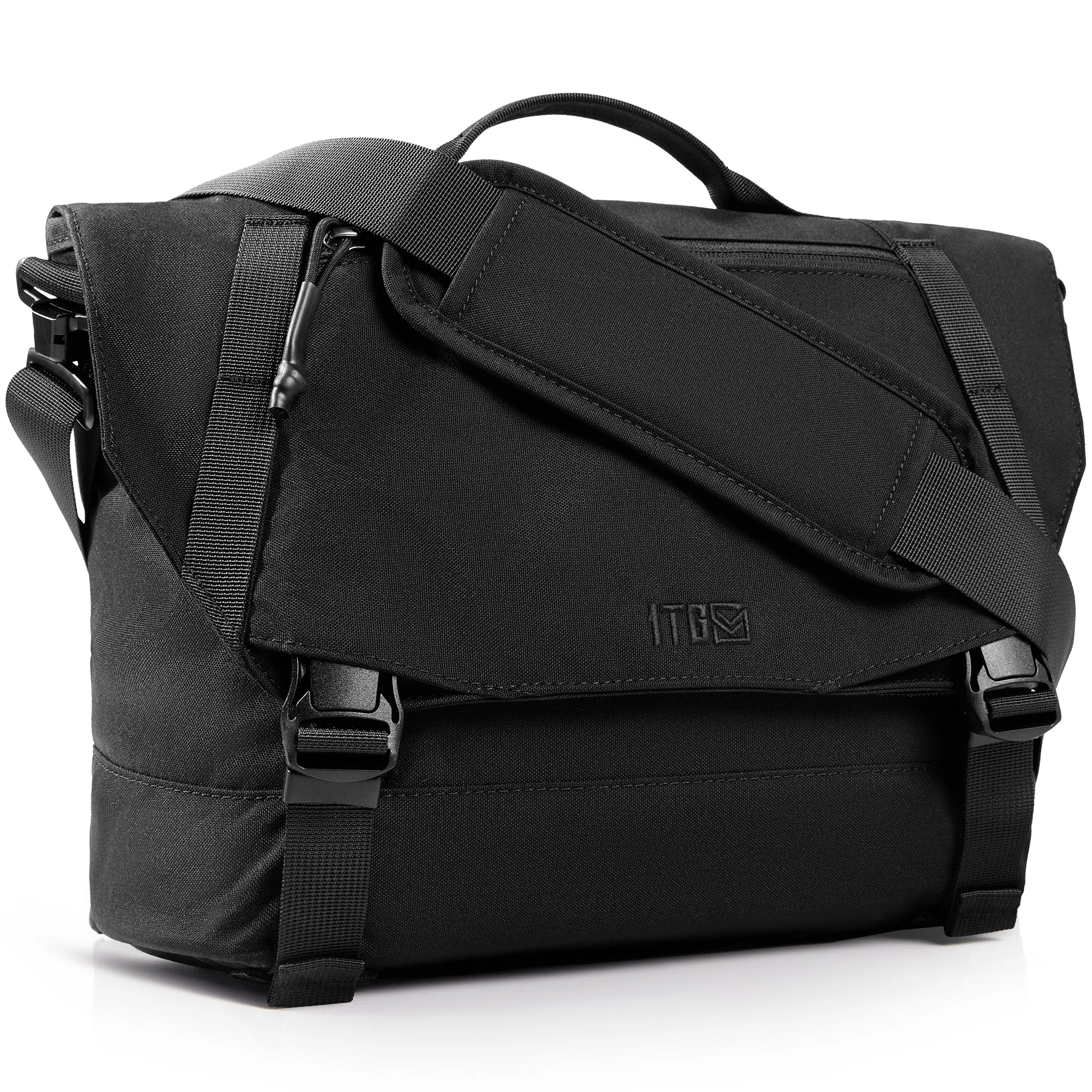 1TG Stylish Brown Canvas Messenger Bag with Adjustable Straps