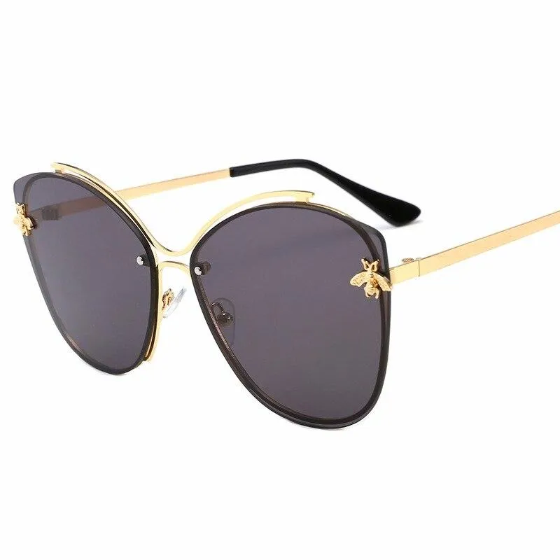 2021 Glittery Frame Irregular Sunglasses Gradient Luxury Cat Eye Eyewear