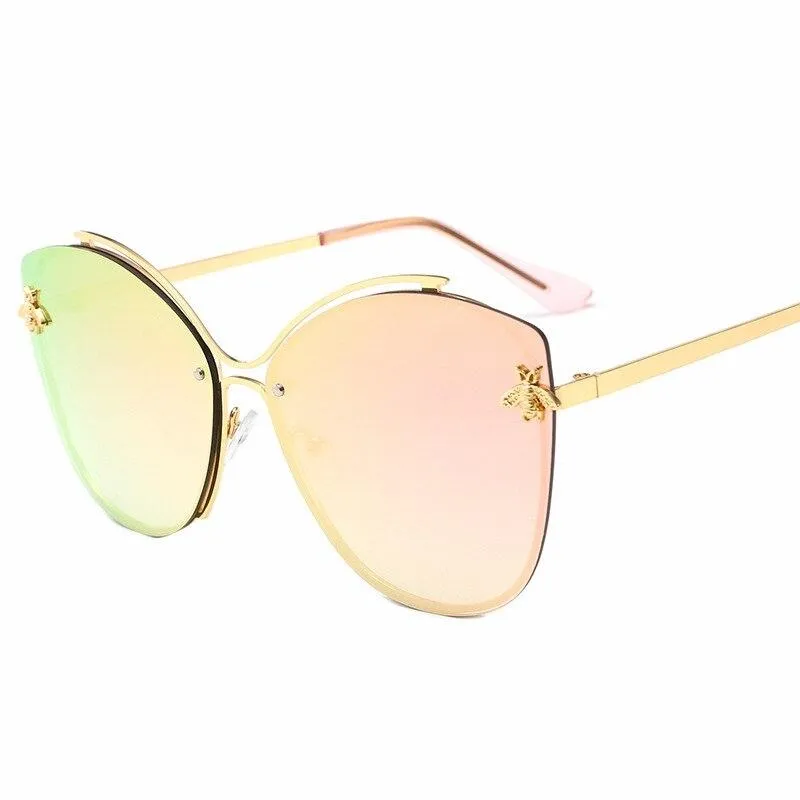 2021 Glittery Frame Irregular Sunglasses Gradient Luxury Cat Eye Eyewear