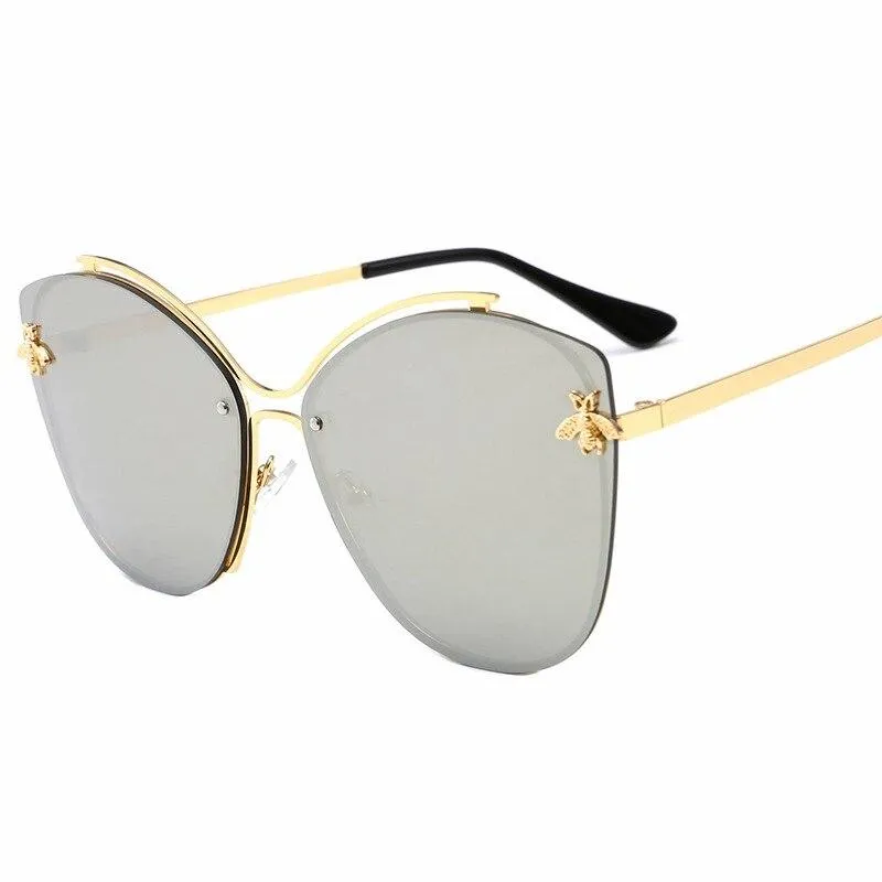 2021 Glittery Frame Irregular Sunglasses Gradient Luxury Cat Eye Eyewear