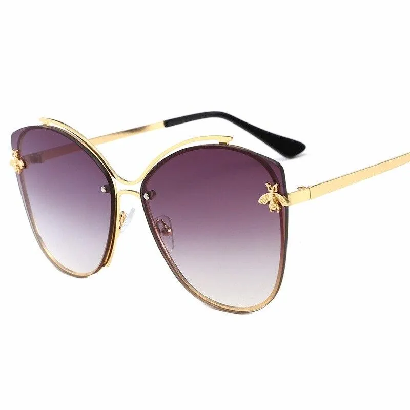 2021 Glittery Frame Irregular Sunglasses Gradient Luxury Cat Eye Eyewear