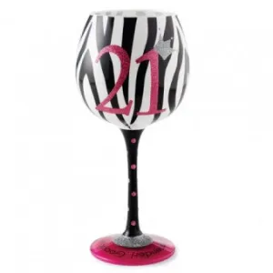 21 WINE GLASS ZEBRA PRINT