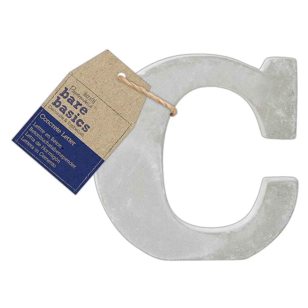 26 x Papermania Bare Basics Concrete Alphabet Letters ( A - Z ) Decorations Scrapbooking Crafts 80mm