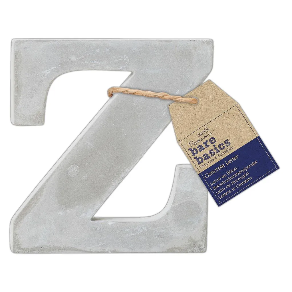 26 x Papermania Bare Basics Concrete Alphabet Letters ( A - Z ) Decorations Scrapbooking Crafts 80mm