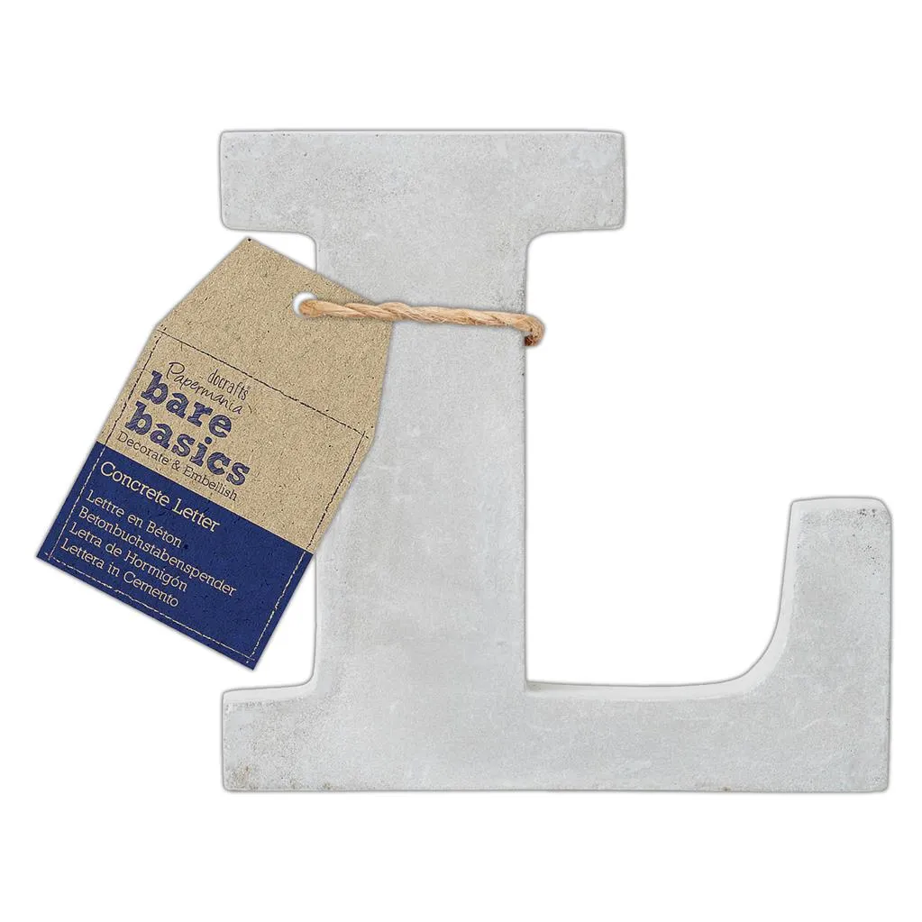 26 x Papermania Bare Basics Concrete Alphabet Letters ( A - Z ) Decorations Scrapbooking Crafts 80mm
