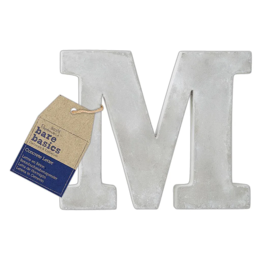 26 x Papermania Bare Basics Concrete Alphabet Letters ( A - Z ) Decorations Scrapbooking Crafts 80mm