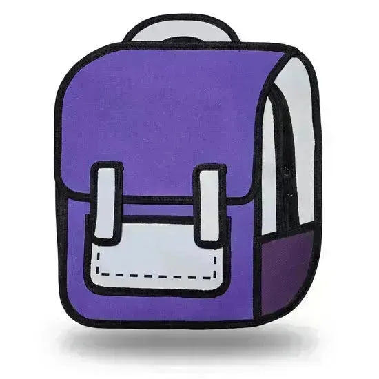 2D Cartoon Drawing Backpack