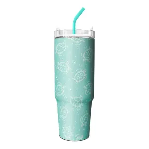 30oz Sea Turtle Design Insulated Tumbler with Straw