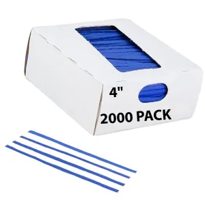 4 Inch Pre-cut Blue Paper Twist Ties for Bags