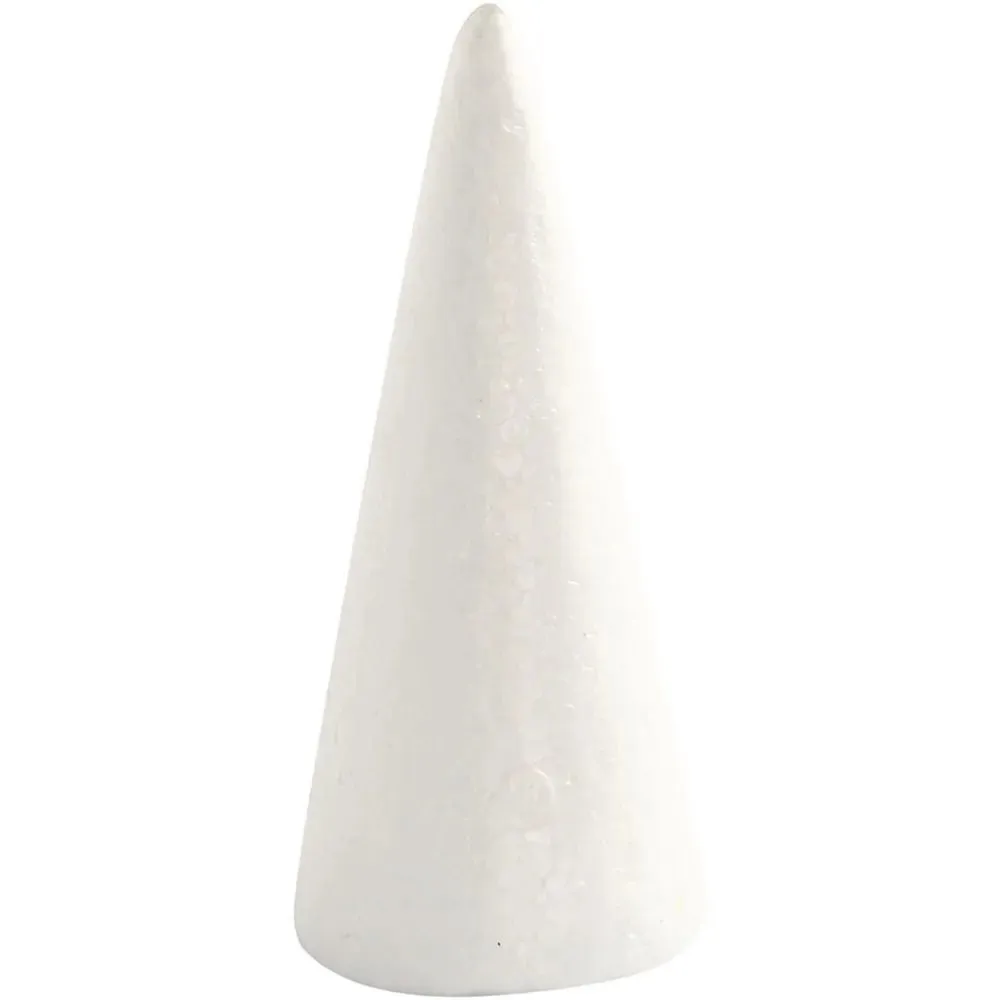 5 Polystyrene Cone Shape Lightweight Modelling Christmas Decorations Crafts 15cm