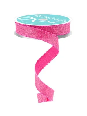5/8" Fine Glitter On Faux Royal: Fuchsia (10 Yards) RGF151607