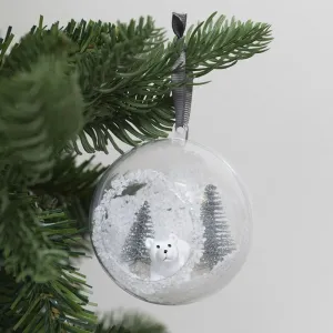 5x Christmas Silver Spruce Trees Cute Miniature Models Figures 4 6 cm