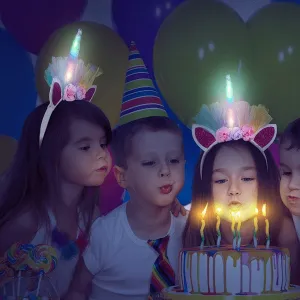 6 Pieces, 12 Pieces or 24 Pieces LED Light Up Unicorn Headbands