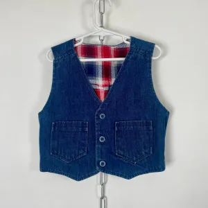 70s/80s flannel lined denim vest