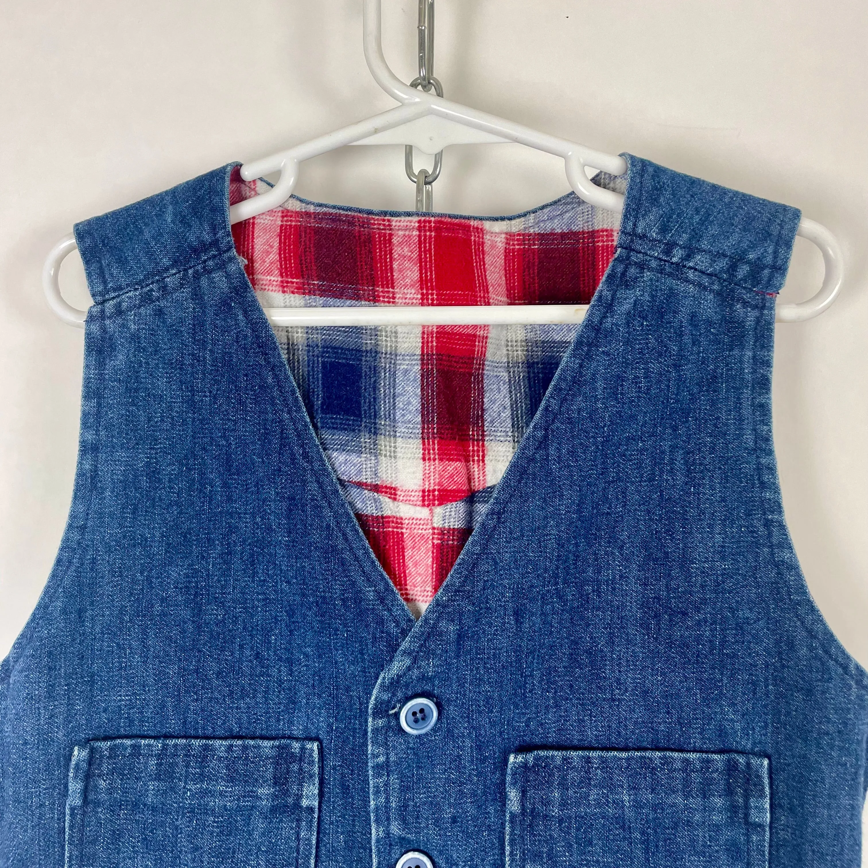 70s/80s flannel lined denim vest