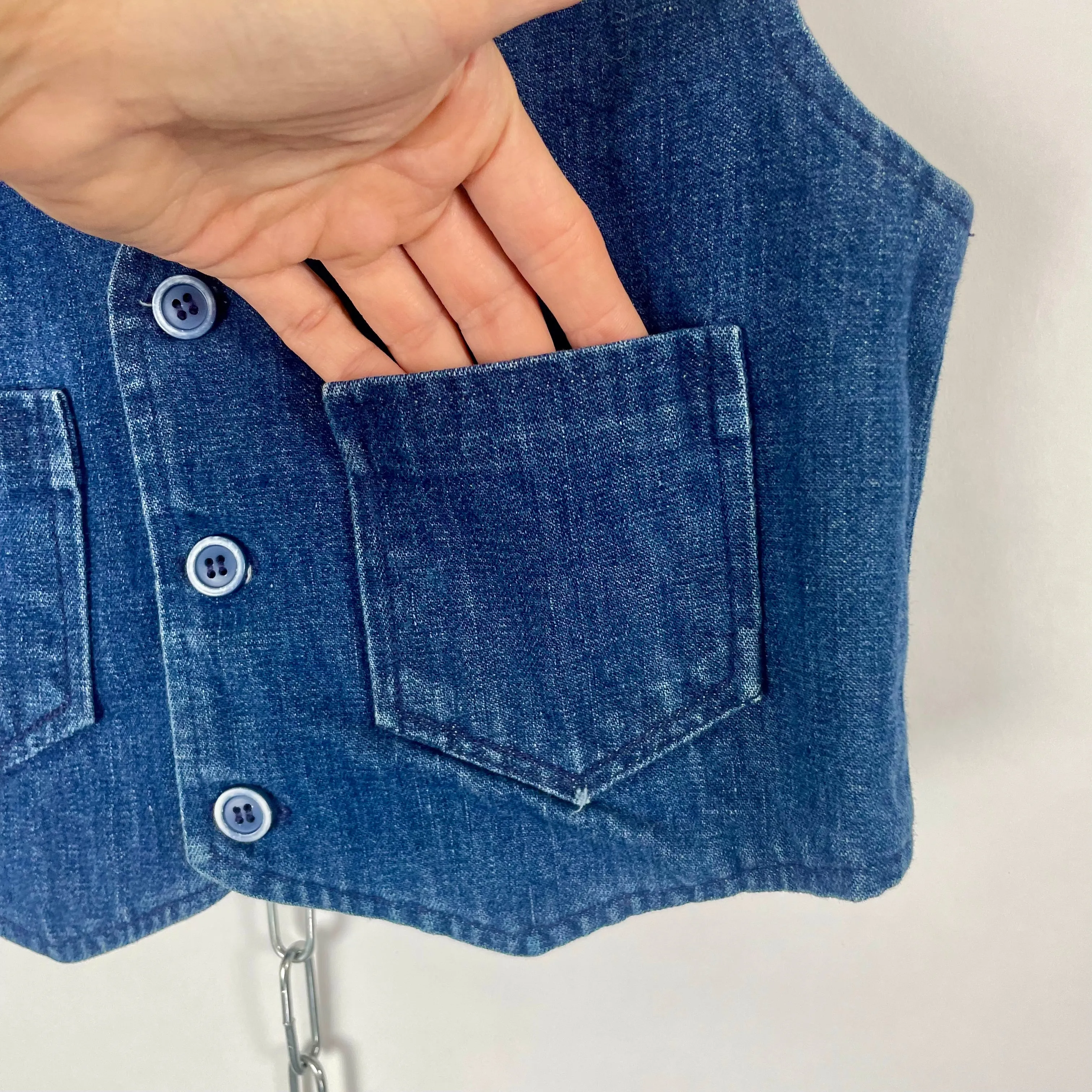 70s/80s flannel lined denim vest