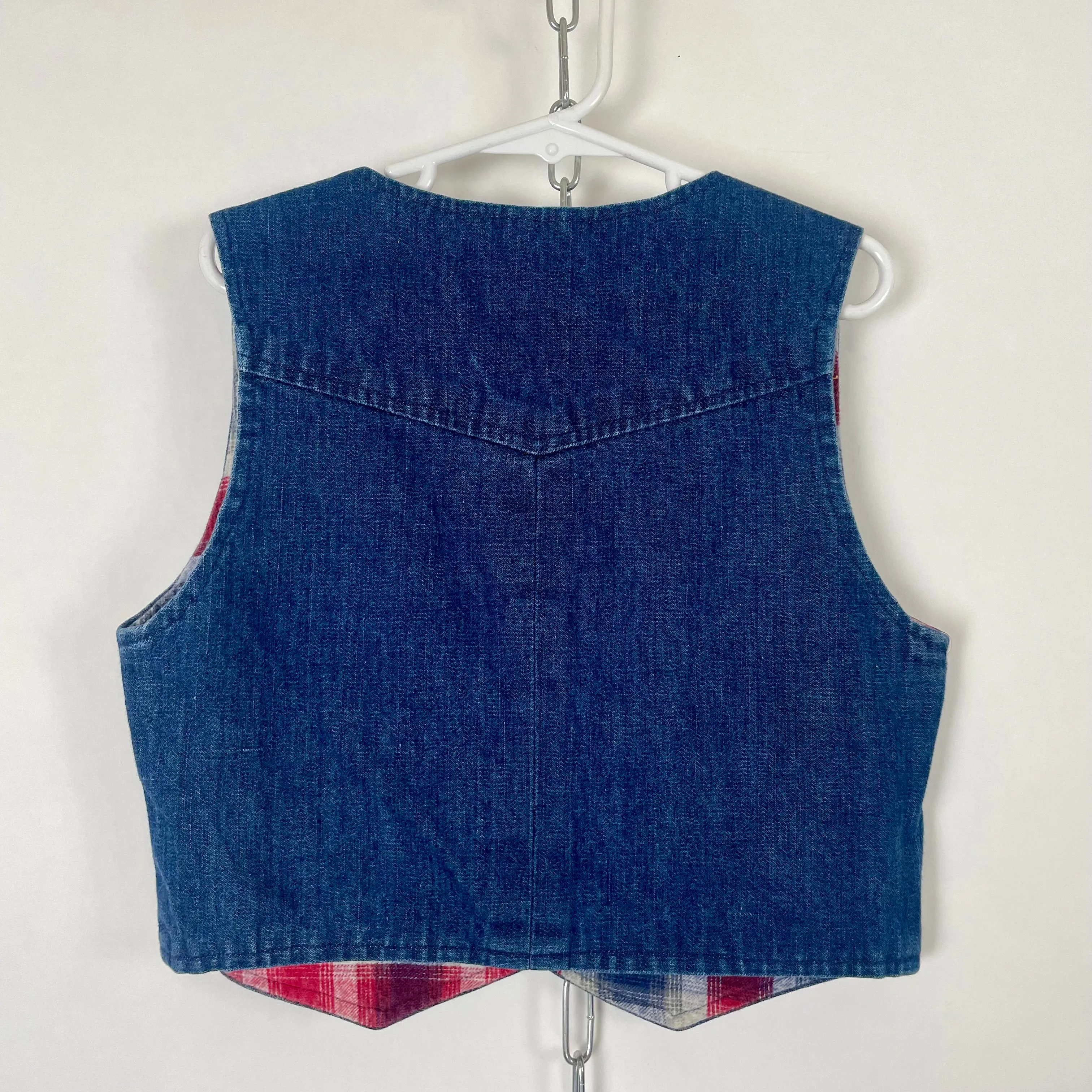 70s/80s flannel lined denim vest