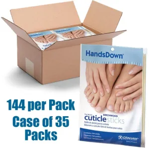 7" Birchwood Sticks / Pro-Grade Cuticle Sticks / Manicure & Pedicure Essential / 144 Sticks Per Bag, 35 Bags Per Case = 5,040 by HandsDown