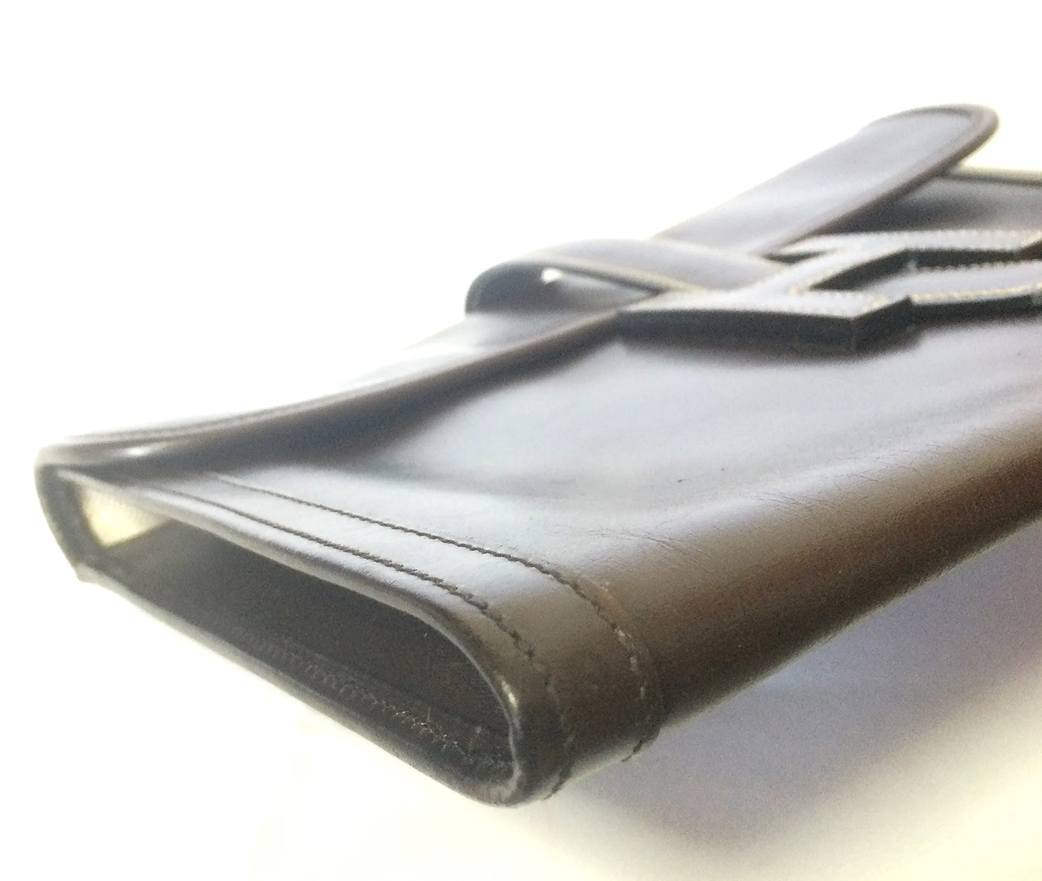 90's vintage HERMES jige, document case, dark brown portfolio purse. Classic and sophisticated style for unisex. 060531r5