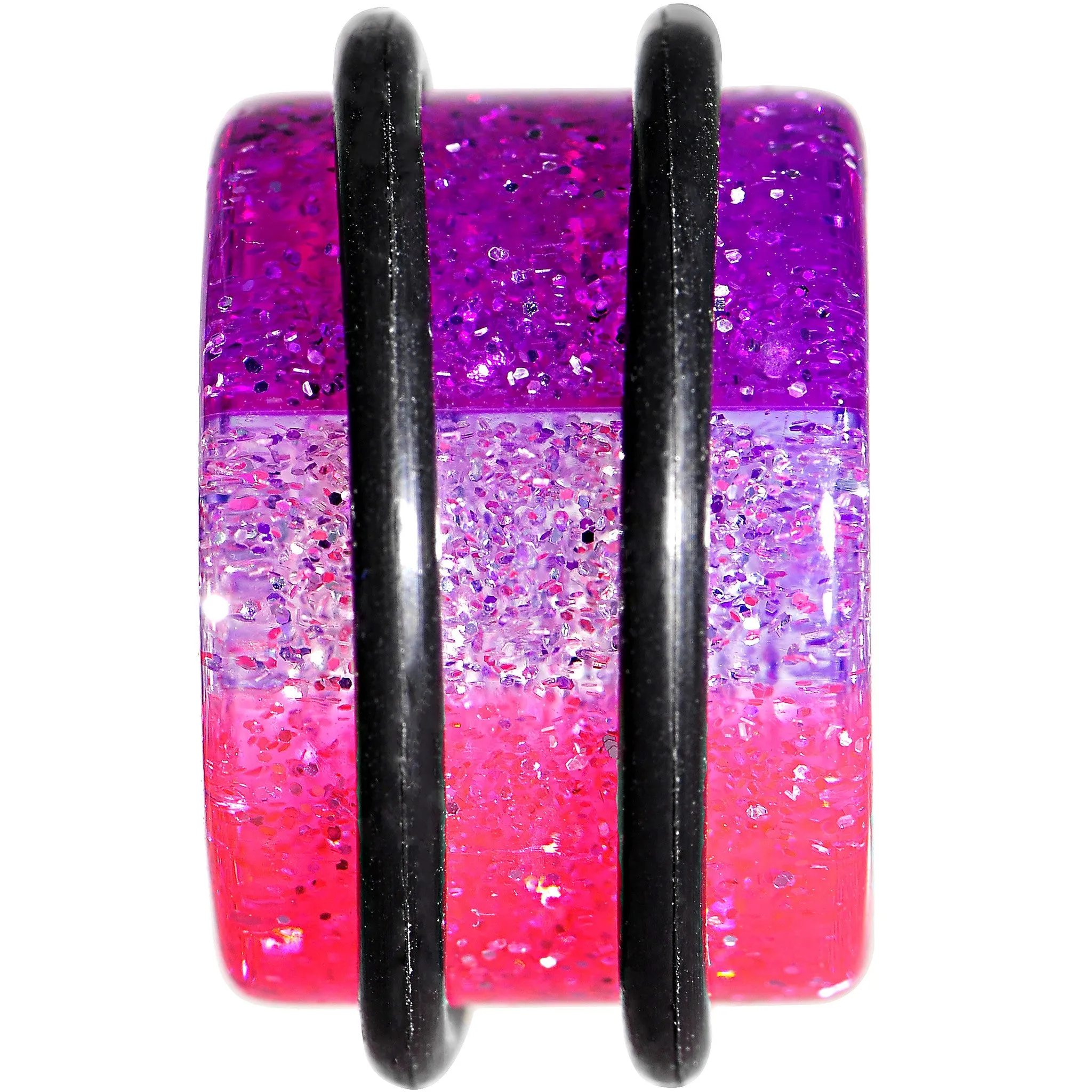 9/16 Multi Pink Acrylic Perfectly Rosy Glitter Single Flare Plug