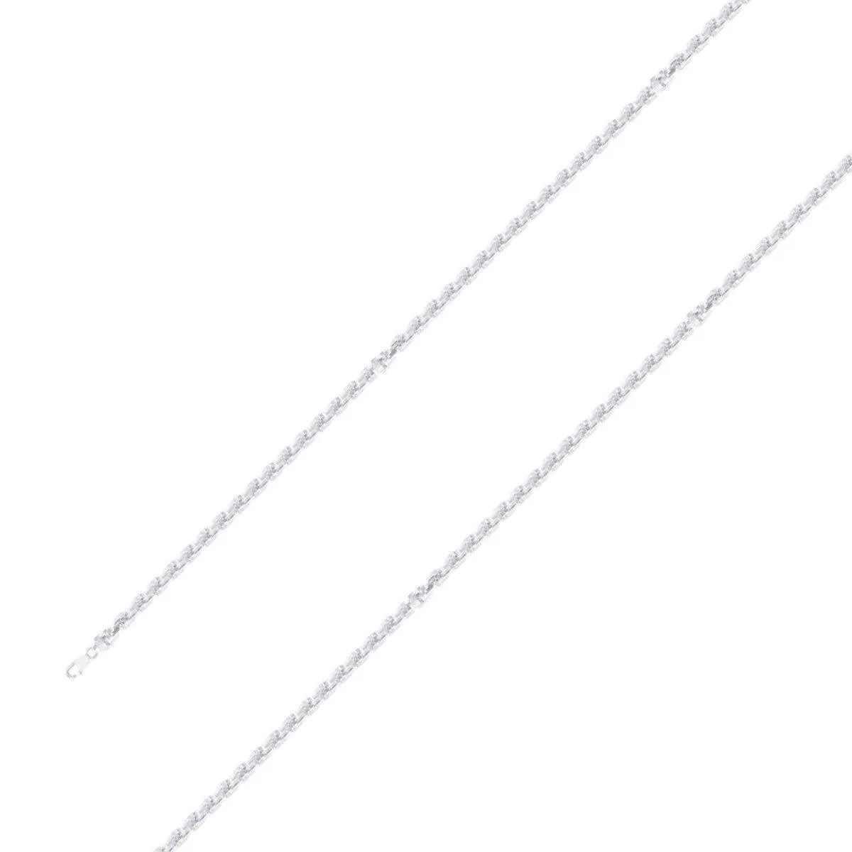 925 Sterling 2.5mm Silver Rope Chain Size- 8"