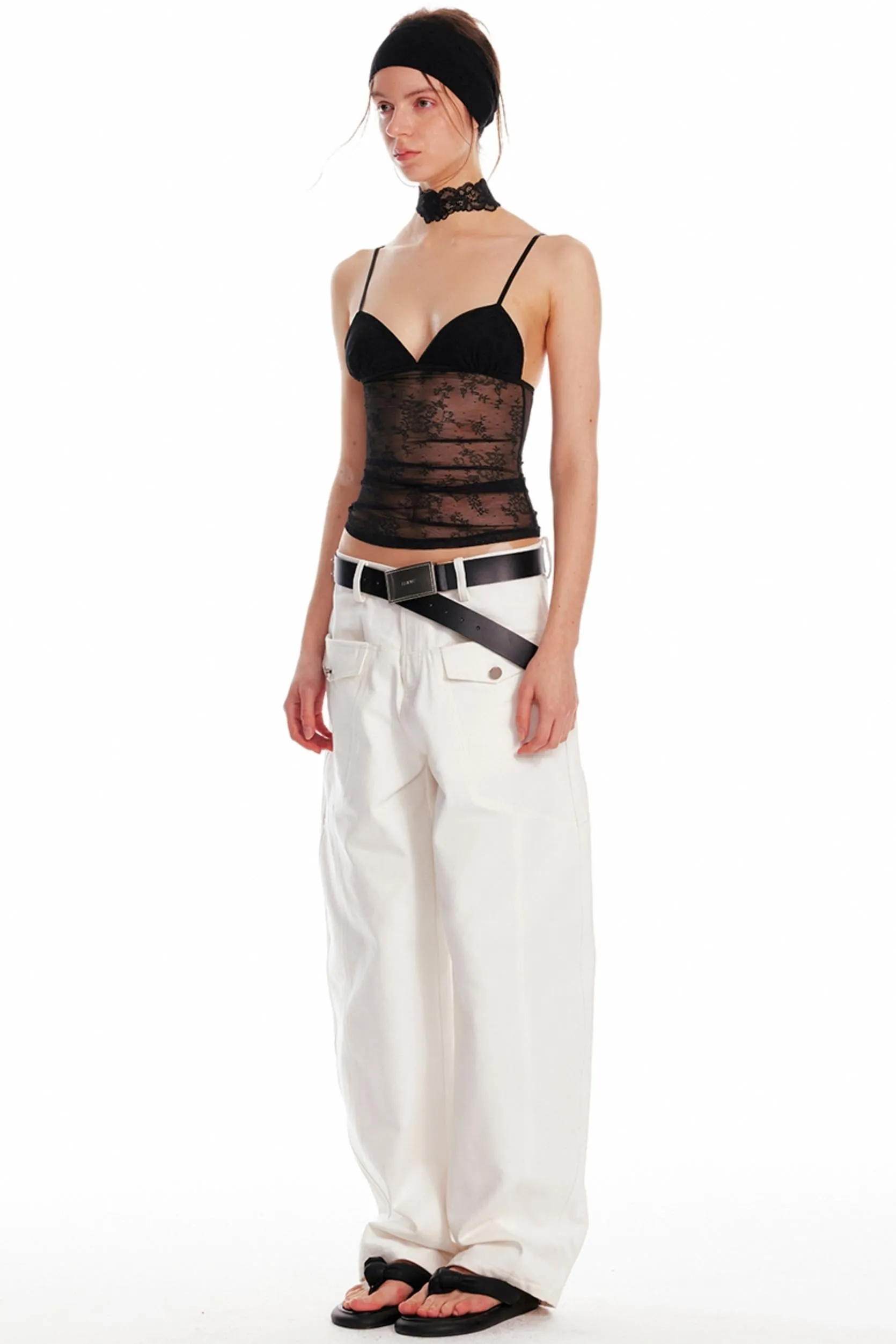 Adjustable Straps Lace Triangle Camisole