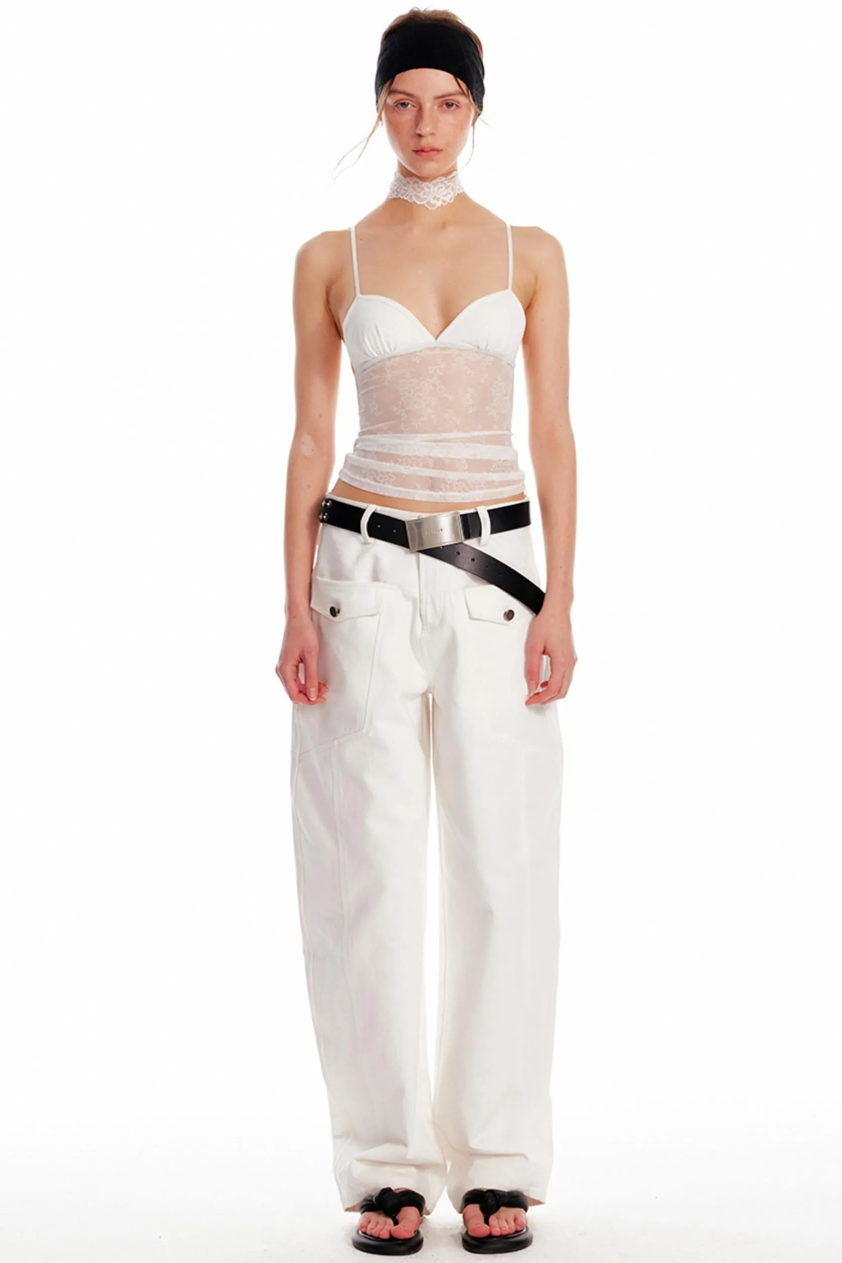 Adjustable Straps Lace Triangle Camisole