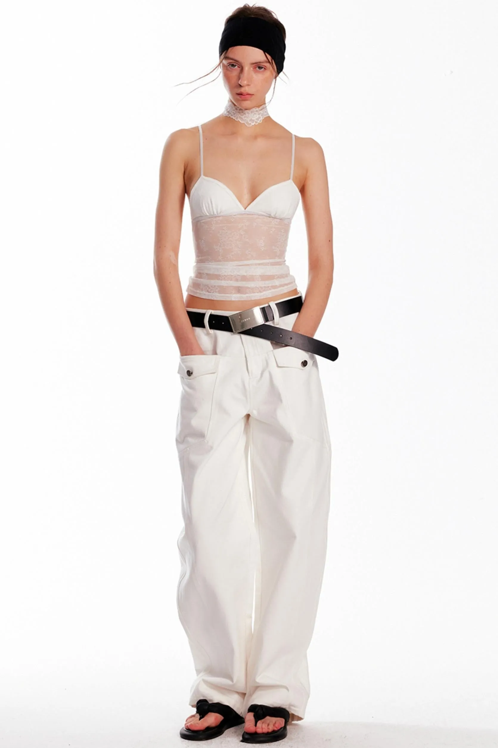 Adjustable Straps Lace Triangle Camisole