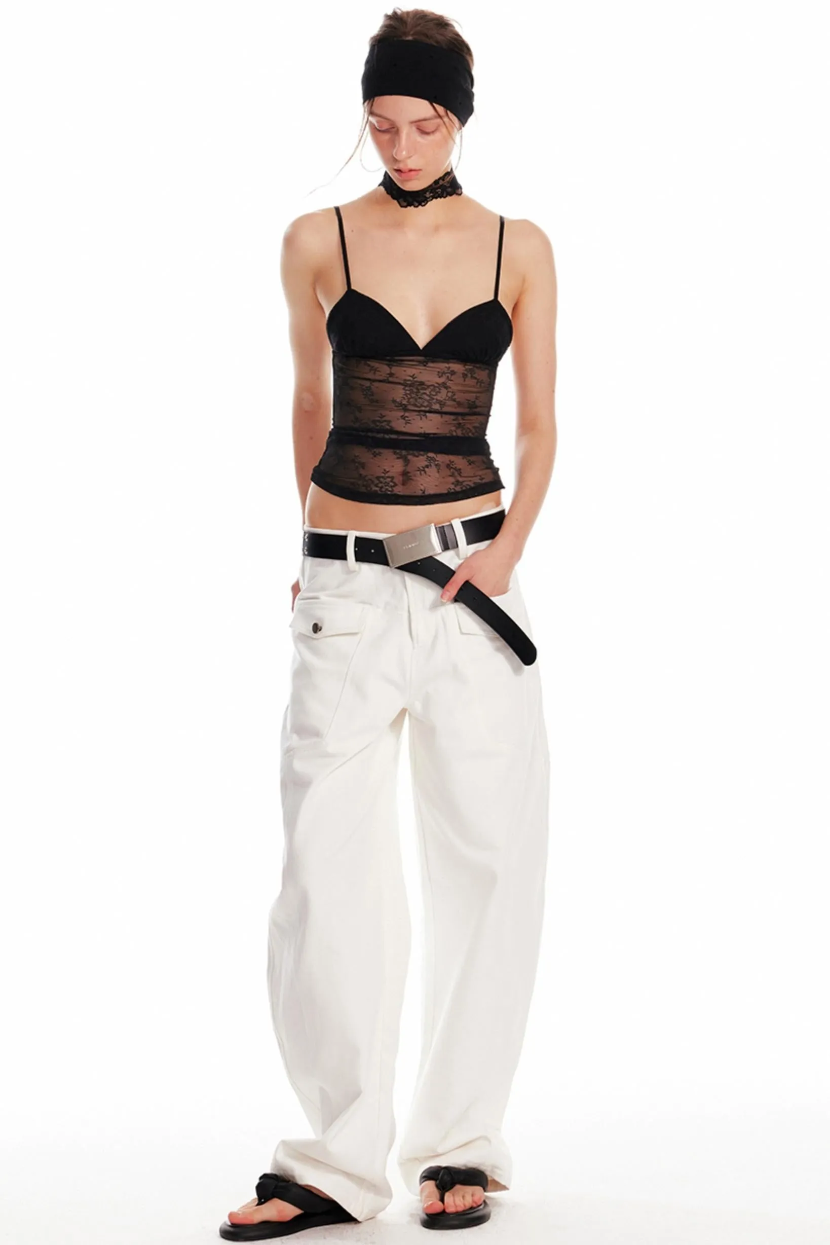 Adjustable Straps Lace Triangle Camisole