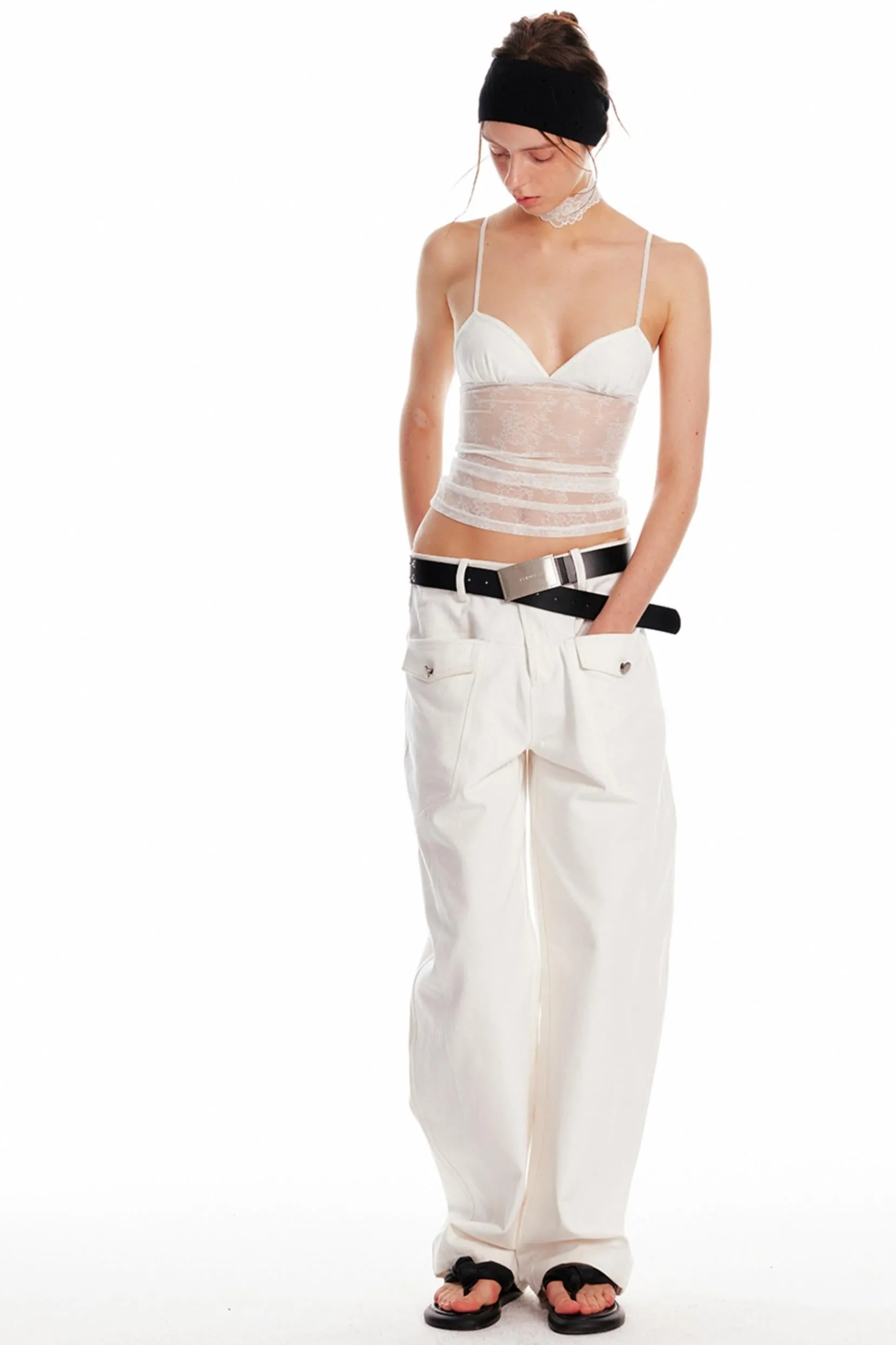 Adjustable Straps Lace Triangle Camisole