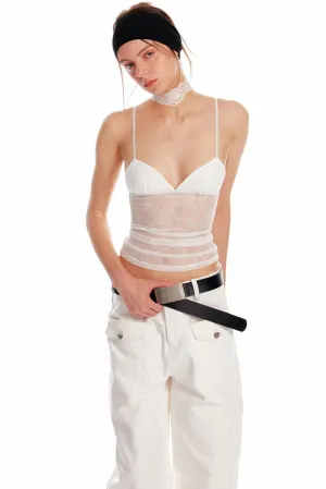 Adjustable Straps Lace Triangle Camisole