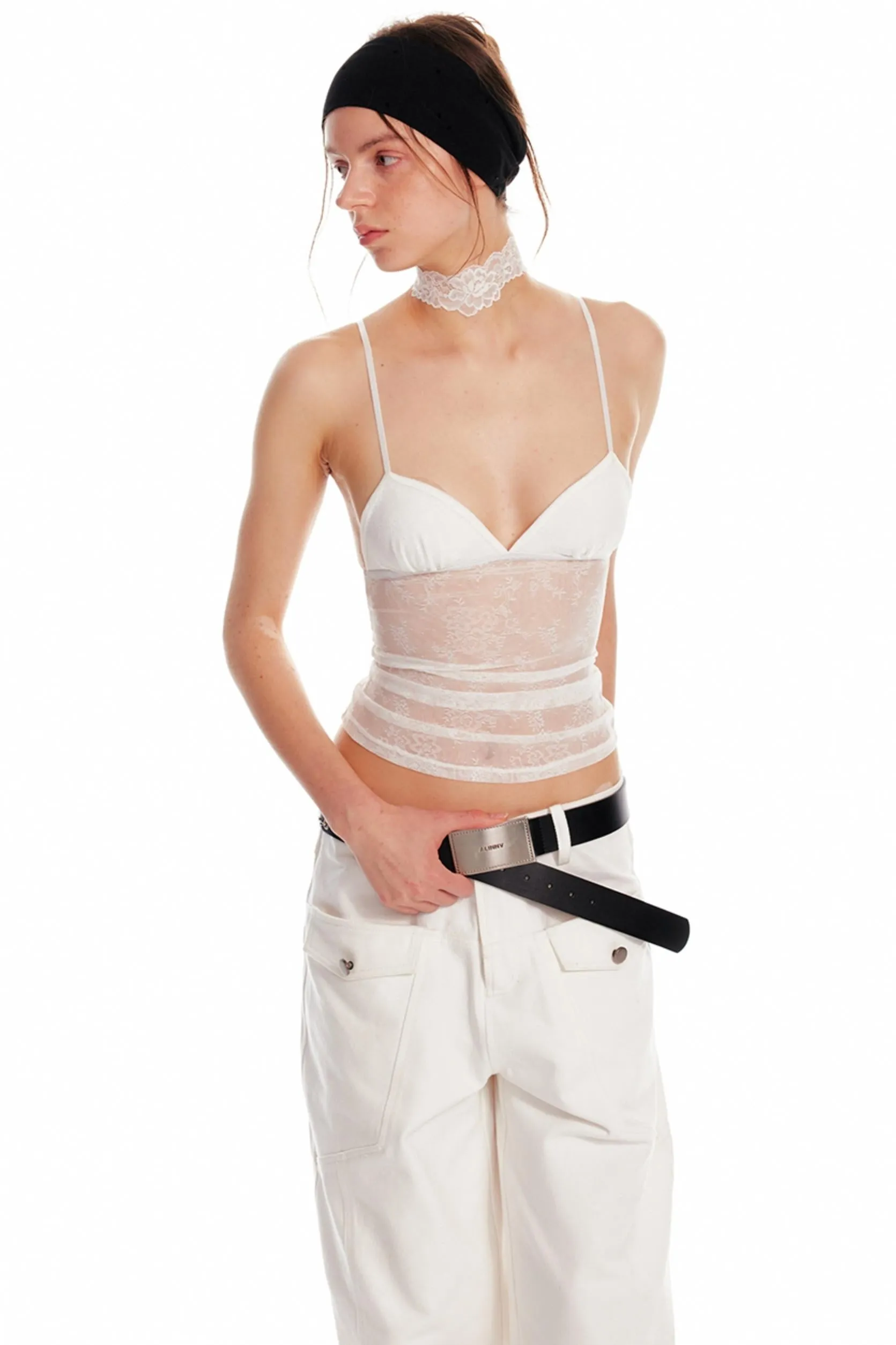 Adjustable Straps Lace Triangle Camisole