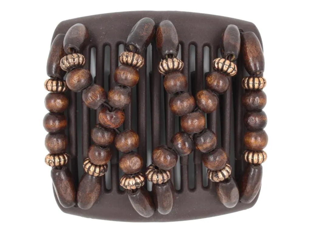 African Butterfly Chameleon Hair Comb - Beada Brown 71