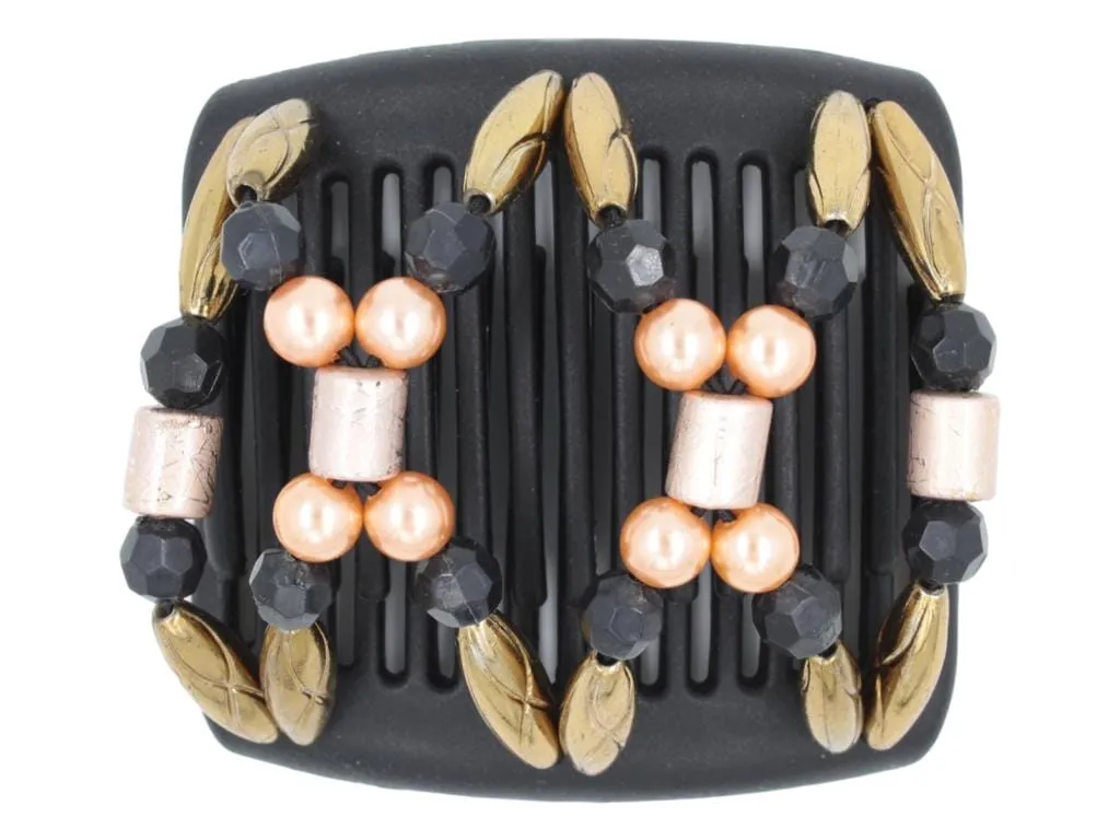 African Butterfly Chameleon Hair Comb - Dalena Black 45