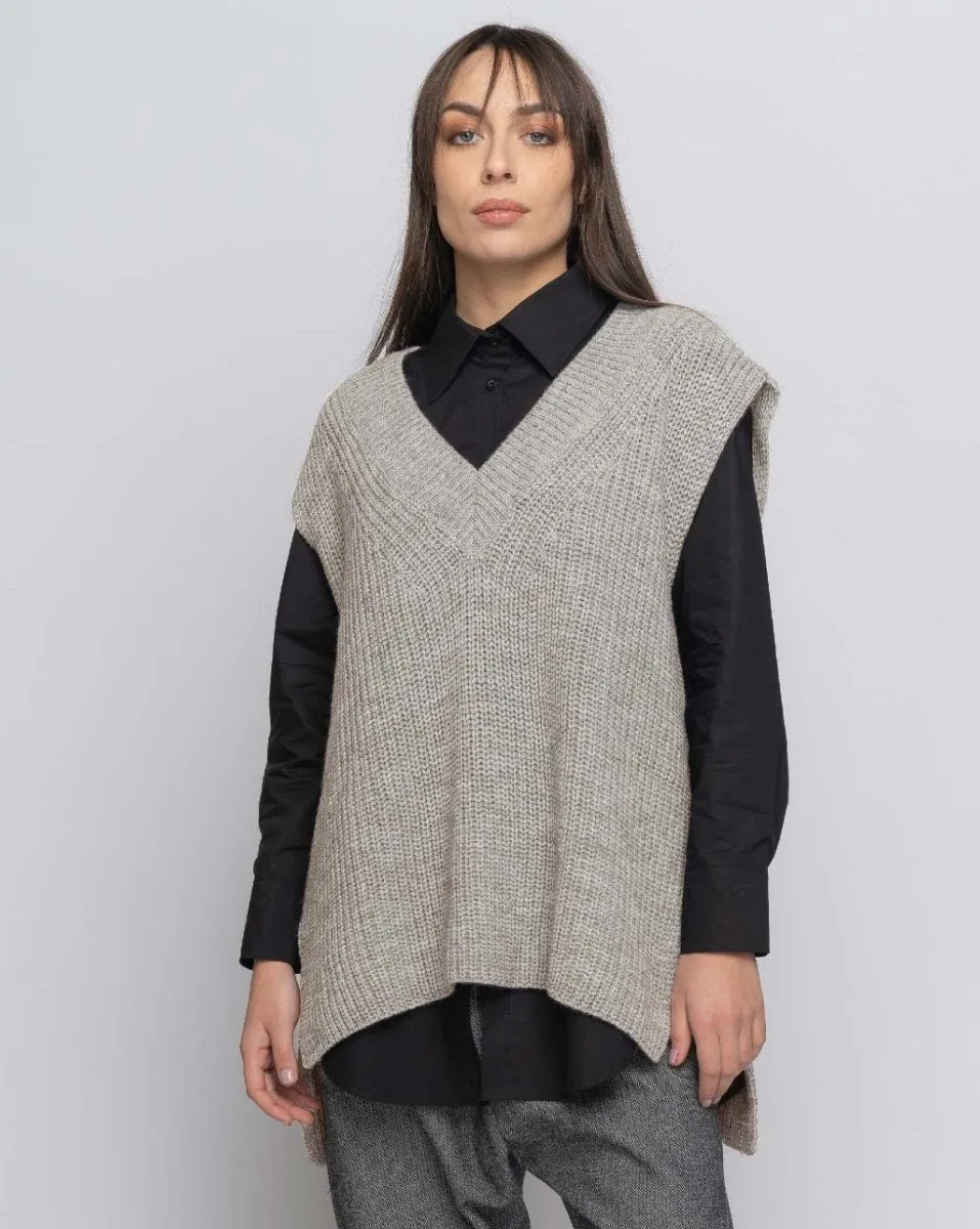 Alpaca Blend Knit V-Neck Sweater Vest