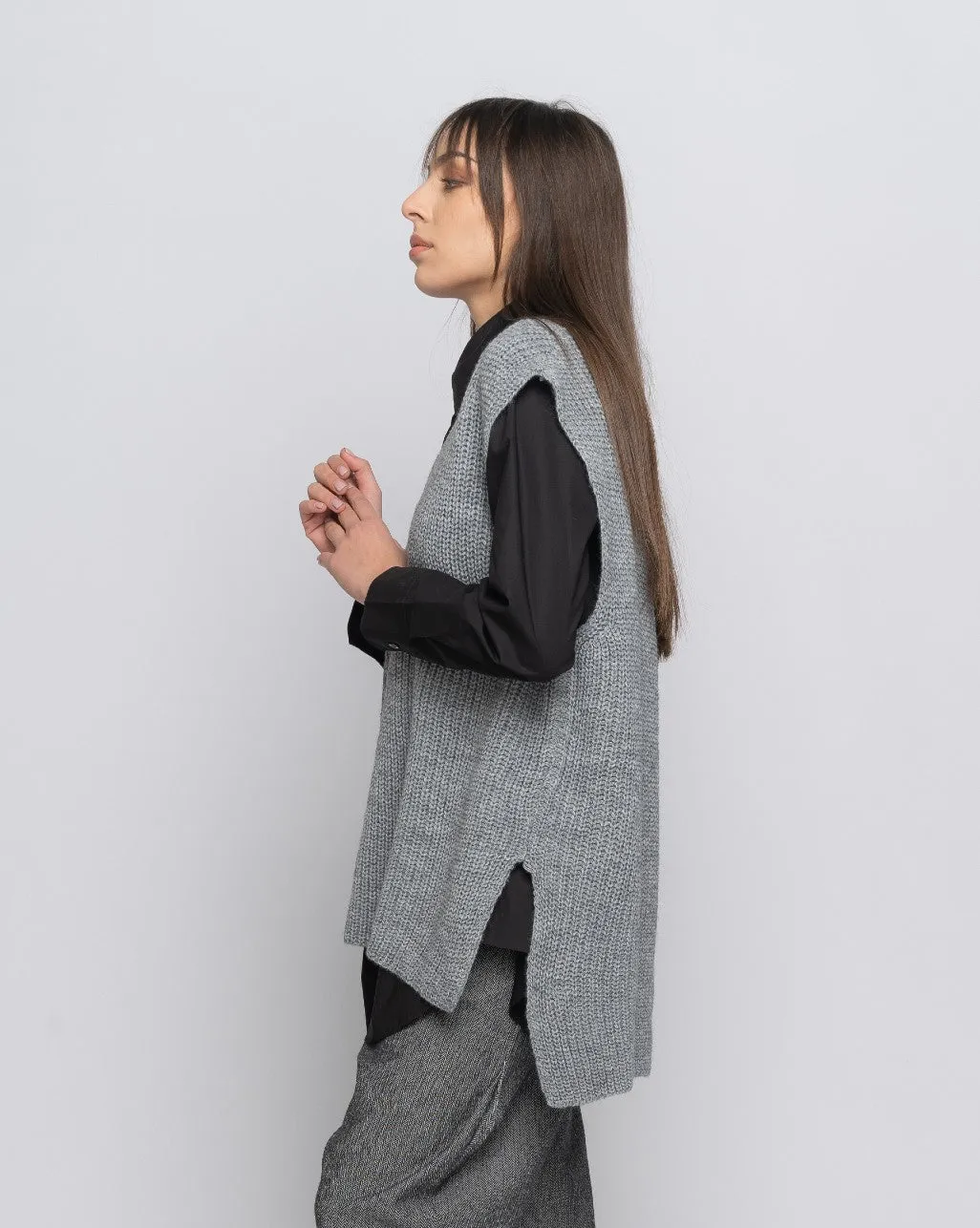 Alpaca Blend Knit V-Neck Sweater Vest
