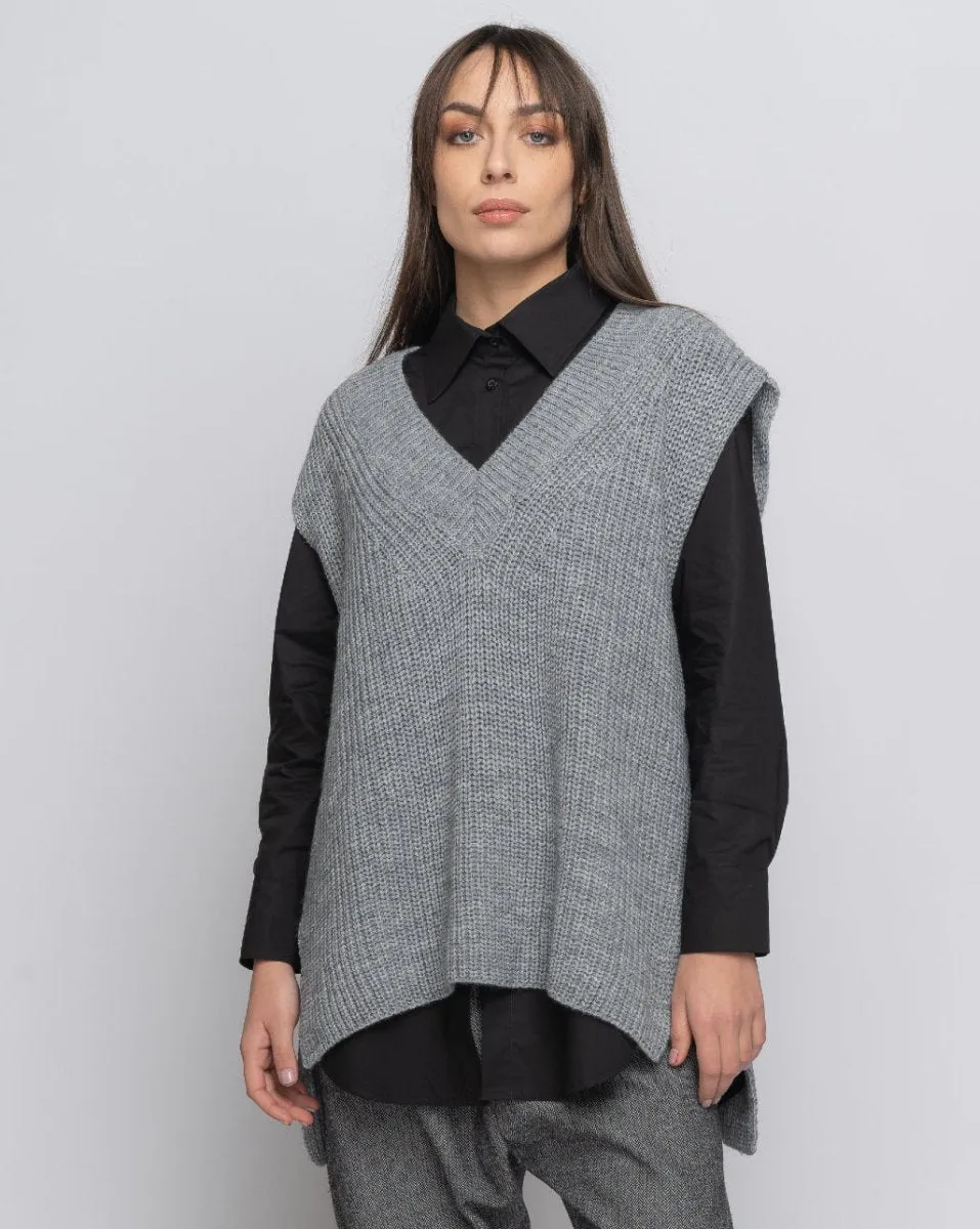 Alpaca Blend Knit V-Neck Sweater Vest