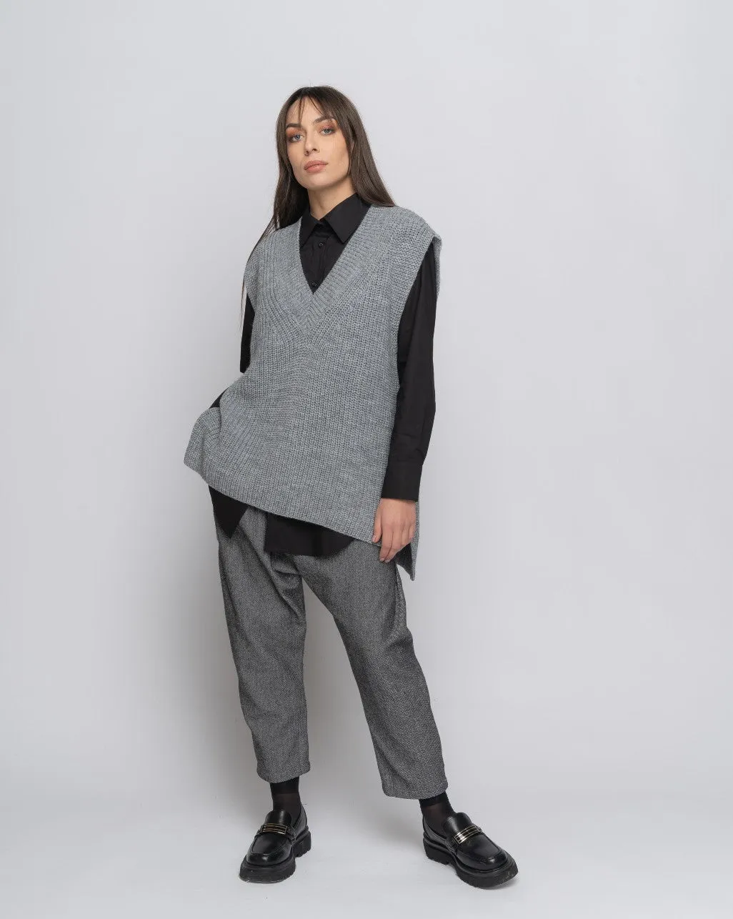 Alpaca Blend Knit V-Neck Sweater Vest