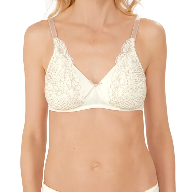 Amoena Alina Soft Padded Non-Wired Pocketed Mastectomy Bra - off-white/beige 44825