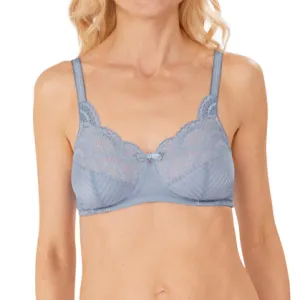 Amoena Karolina Soft Non-Wired Pocketed Mastectomy Bra- Light Blue/Light Sand 44827